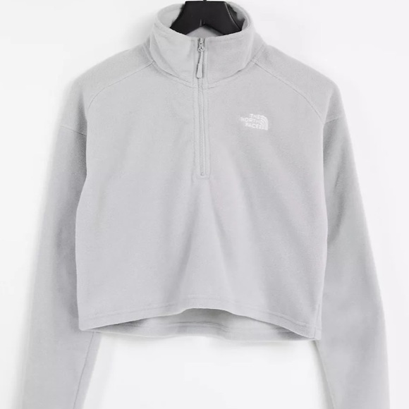 The North Face 100 Glacier 1/4 zip cropped fleece in gray Medium - Picture 5 of 16